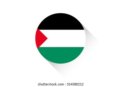 A Round flag with shadow of Palestine