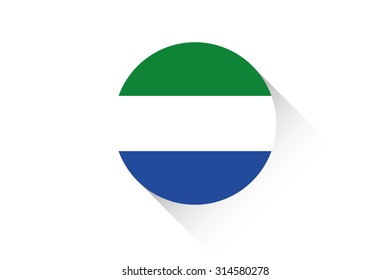 A Round flag with shadow of Sierra Leone