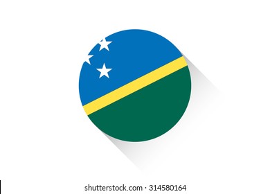 A Round flag with shadow of Solomon Islands