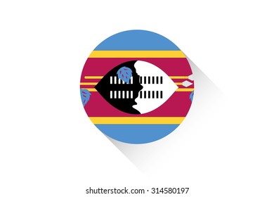 A Round flag with shadow of Swaziland