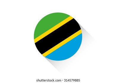 A Round flag with shadow of Tanzania