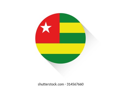 A Round flag with shadow of Togo