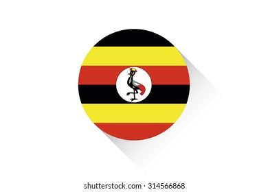 A Round flag with shadow of Uganda