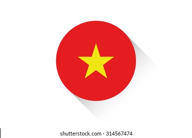 A Round flag with shadow of Vietnam