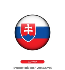 Round flag of Slovakia vector illustration design template.
