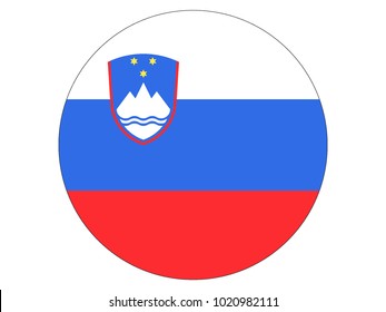 Round Flag Of Slovenia