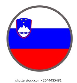 Bandeira redonda do país Eslovênia sobre fundo branco vetor
Sinalizador de vetor redondo