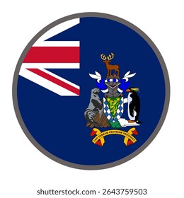 round flag of South Georgia country on white background vector
Vector round flag