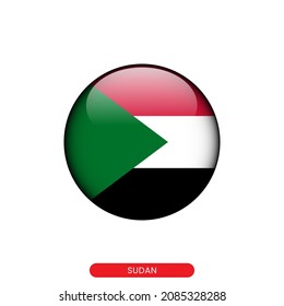 Round flag of Sudan vector illustration design template.