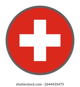 round flag of Switzerland country on white background vector
Vector round flag