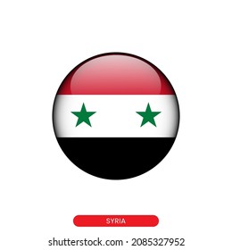 Round flag of Syria vector illustration design template.