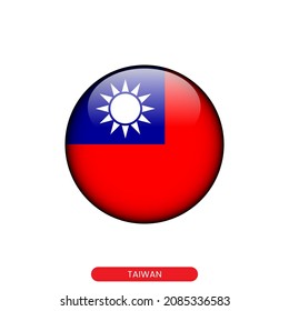 Runde Flagge von Taiwan Vektorgrafik Design-Vorlage.