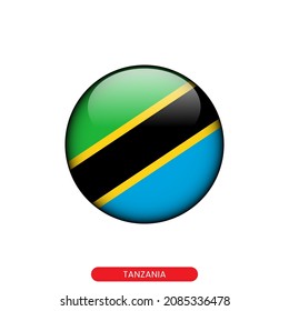 Round flag of Tanzania vector illustration design template.
