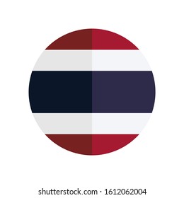 round flag of thailand on white background