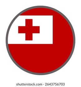 round flag of Tonga country on white background vector
Vector round flag