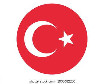 Round Flag of Turkey