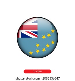 Round flag of Tuvalu vector illustration design template.