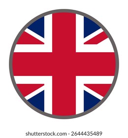 round flag of UK country on white background vector
Vector round flag