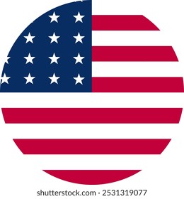 Bandera redonda de los Estados Unidos. Bandera plana de los EE.UU.	