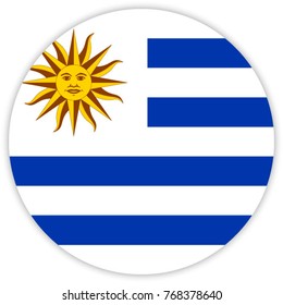round flag of Uruguay. circle flag.