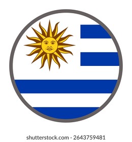 bandeira arredondada do Uruguai país sobre fundo branco vetor
Sinalizador de vetor redondo