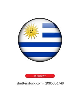 Runde Flagge von Uruguay Vektorgrafik Design-Vorlage.