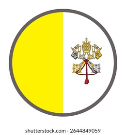 round flag of Vatican on white background vector
Vector round flag