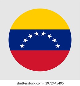 Round flag of Venezuela country. Venezuela flag with button or badge