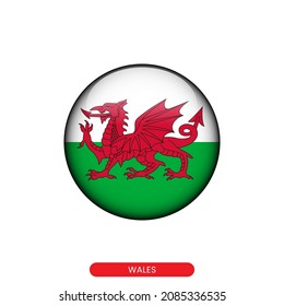 Round flag of Wales vector illustration design template.