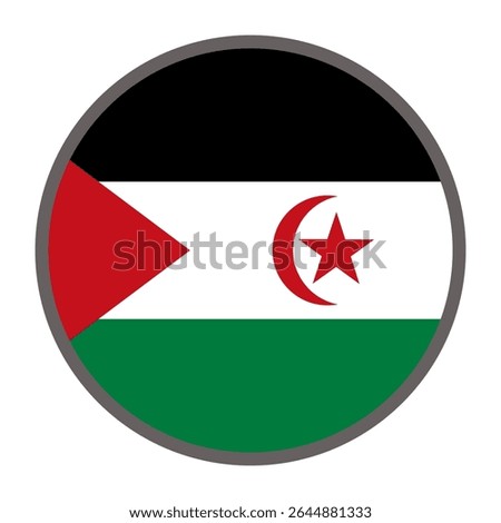 round flag of Western Sahara country on white background vector
Vector round flag