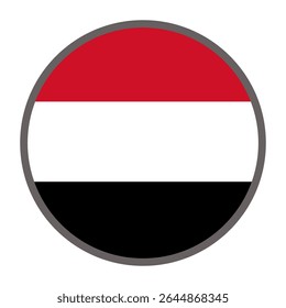 round flag of Yemen country on white background vector
Vector round flag