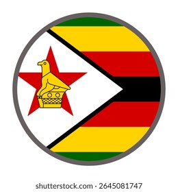 round flag of Zimbabwe country on white background vector
Vector round flag