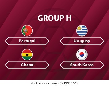 Round Flags of all participants of Group H in World Soccer Championship