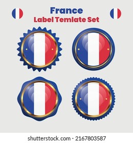 Round flags of france. Pin buttons. Badges pin brooch, stickers. Set of web buttons
