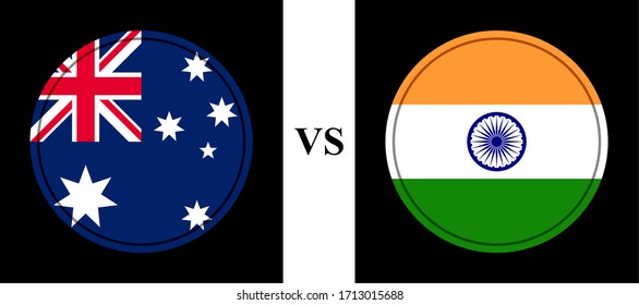 round flags icons, australia vs india
