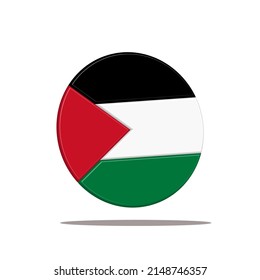 Rundfahnen der Paläste, Vektorgrafik der Palastfahne. 3D-Palestinflagge