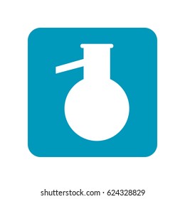 Round flask. Flat icon of laboratory equipment for research, experiments, medicine and pharmaceuticals.