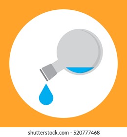 Round flask, glassware, use to fill some solution, water, solvent in laboratory working.