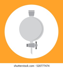 Round flask, glassware, use to fill some solution, water, solvent in laboratory working.