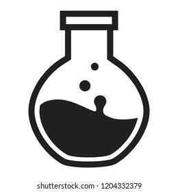 Round flask icon. Simple illustration of round flask vector icon for web design isolated on white background