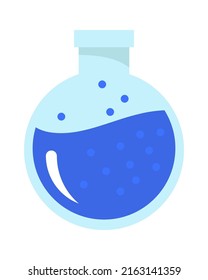 Round flask with liquid Chemistry icon. Vector illustration