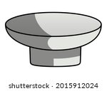 Round Flat Bowl Decor Vase Vector Illustration.