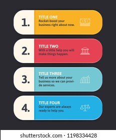 Round flat design style pop up windows for your website. May also be used as a numbered option template. 
