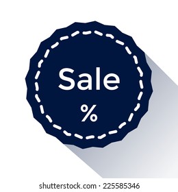 Round flat icon sale. Vector web design.