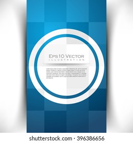 round flat white frame with transparent polygon squares corporate business background eps10 vector illustration
