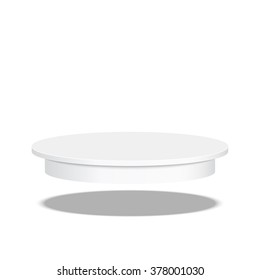 Round floating pedestal for display. Platform for design. Realistic 3D empty podium