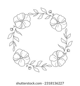 Rund floraler ästhetischer Rahmen. Gestaltungselemente und Gestaltungselemente.