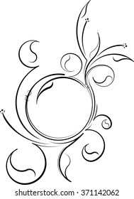 Round floral blossom. Vintage frame for your design. Vector illustration.