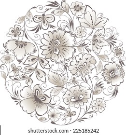 round floral composition