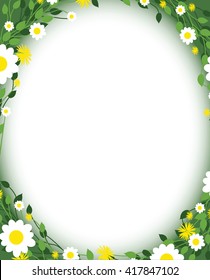 round floral daisy frame